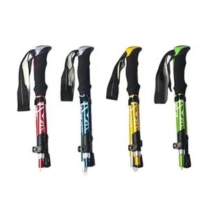 5 Section Outdoor Fold Trekking Pole Camping Portable Walking Hiking Stick Bag - Picture 1 of 10