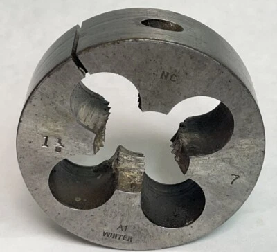 EE. UU. 1-1/8”-7NC HSS 3” TROQUEL ROSCADO REDONDO 3” O.D.  4 FLAUTAS (24S11) Foto 1 de 3