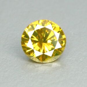 0.22 CT DAZZLING WOW ! GLOWING GOLDEN TINT 100% NATURAL YELLOW DIAMOND