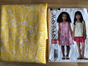 Butterick See & Sew 5442 Kinder Top Kleid, Shorts Größen 1-3 UNGESCHNITTEN W 1 Yd Stoff - Bild 1 von 5