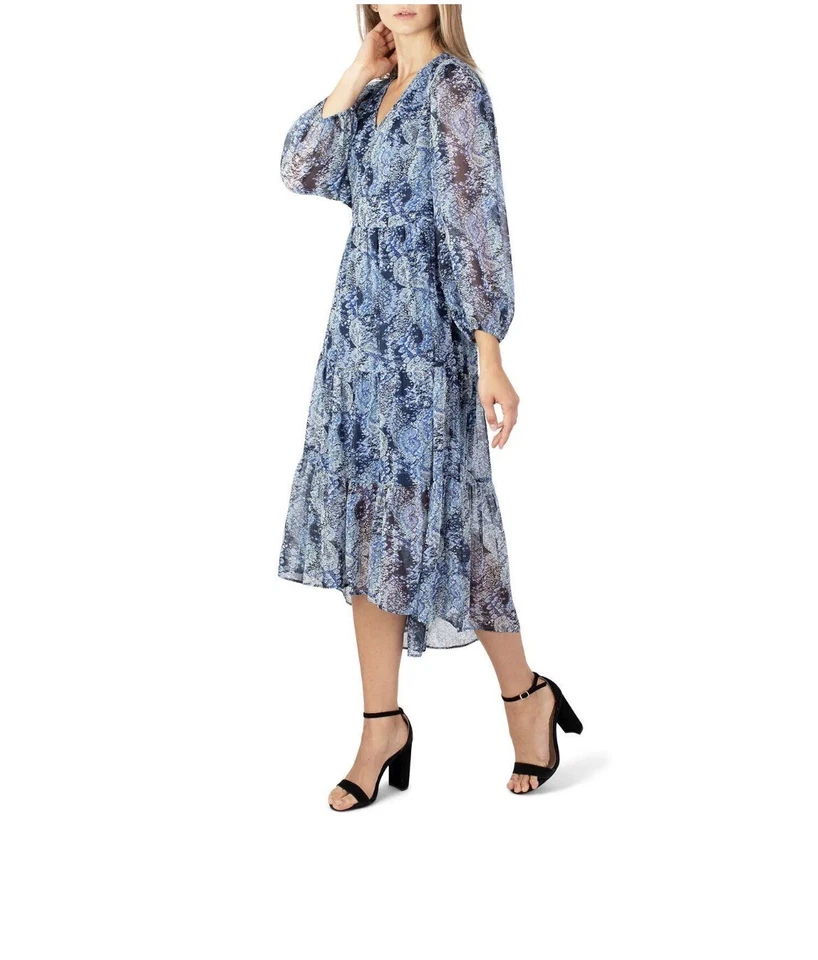 Joie Blue Parisian Paisley Watercolor Tiered Flowy Midi / Long Dress Large