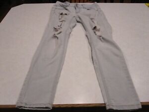 WAX Jean Women's Size 5 Light Blue Denim Low-Rise Skinny Jeans destroyed~9751