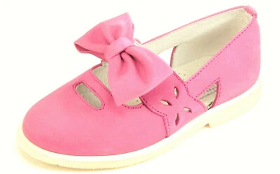 DE OSU - Испания - девочек розовый фуксия кожаный бант платье туфли - европейский 24 размер 8 - Изображение 1 из 4