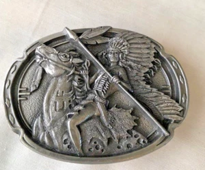 Belt Buckle -1993 Pewter Arroyo Grande 3D Appaloosa Horse AG91 - Picture 1 of 3