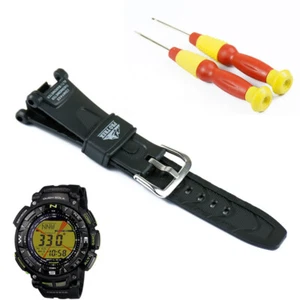 Cinturino orologio in gomma 28 mm per Pro Trek Prg-240 PRG-40 Pathfinder nero - Foto 1 di 6