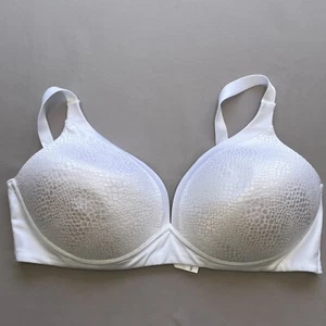 Warners Push Up Bra 38D Wire Free White Satin Padded Cup Adjustable 4013 - Picture 1 of 11