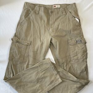 Wrangler Pants Mens 34x32 Beige Relaxed Fit Hunting Workwear Cargo