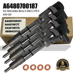 4X 0445110087 Fuel Injector For Mercedes-benz C/E/S-Class 0445110177 A6480700187 - Picture 1 of 7