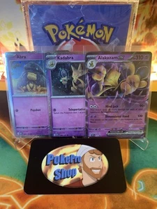 2023 Pokémon 151 Abra Kadabra Alakazam EX SVP Black Star Promo Cosmos Set - NM - Picture 1 of 4