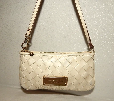 Michael Kors Bolso de Mano Cartera Muñequera Tejido Vainilla Cuero Blanco 2011 Foto 1 de 4