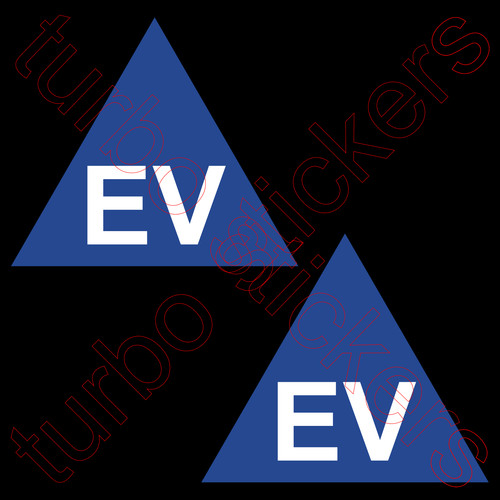 2x EV ELECTRIC VEHICLE HYBRID NUMBER PLATE VINYL STICKER CAR UTE SUV ...