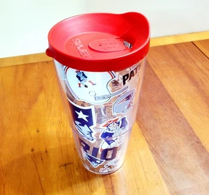 NEW New England Patriots 20oz Tervis Tumbler Lid New Old Logo Collage Travel Mug - Picture 1 of 9