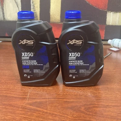 Lote de 2 NUEVO Johnson Evinrude XD50 Mezcla Sintética 2 Ciclos Fueraborda Aceite XPS Qt Foto 1 de 3