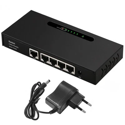 Uplink Port & 4×1000Mbps Ethernet Port, Home Multi-Gigabit Network Hub Switch - Image 1 of 4
