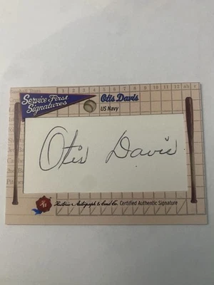 2025 Historic Autographs WW 2 Otis Davis Service First Auto #1/2 US Navy - Image 1 of 3