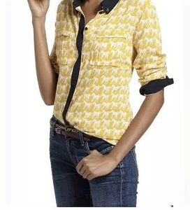 Anthropologie Maeve Bagatelle Pferd Reitsport Knopfleiste LS Bluse Top 14 - Bild 1 von 2