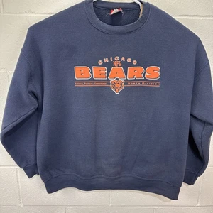 Vintage Chicago Bears Crewneck Sweatshirt Blue NFL Size 2XL XXL North division - Picture 1 of 18