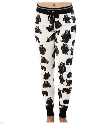 Lazy One Womens Pajama Legging Pants PJ's Family Bear 95% Cotton - Image 1 of 4