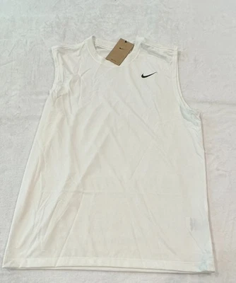Camiseta sin mangas Nike Dri-Fit Legend blanca entrenamiento para hombre M mediana DX0991 100 Dri Fit Foto 1 de 3