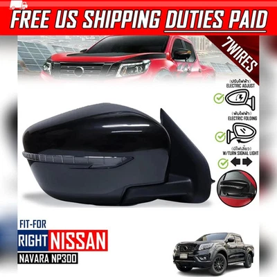 ESPEJO RETROVISOR PUERTA LATERAL DERECHO NISSAN NAVARA NP300 D23 15-19 NEGRO 7 CABLES DERECHO Foto 1 de 4