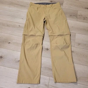 Eddie Bauer Pants Mens 34X30 Tan Convert Straight Leg Zip Pockets Lightweight - Picture 1 of 5