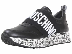 Love Moschino Women's Sneakers Slip On Logo Print Sole Black - Picture 1 of 48
