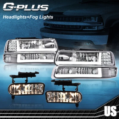 LED DRL Headlight+Fog Lights New Fit For 99-02 Chevy Silverado/00-06 Suburban - Image 1 of 4