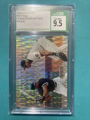 Bowman's Best Mirror Image Refractor 1995 #9 Frank Thomas/Ruben Rivera CSG 9,5 Foto 1 de 4
