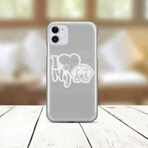 I Heart My Dachshund Perro Calcomanía de Vinilo Adhesivo Coche Laptop Teléfono Mascota Amor Lino Foto 1 de 1