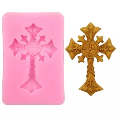 Silicone Assorted Vintage Religious Cross Chocolate Fondant Mould Clay Resin - Image 1 of 2