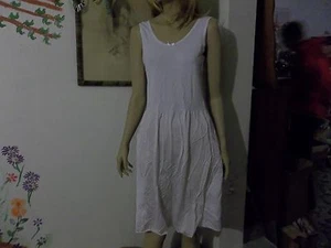 LOT 2 NEW COT LYRCA NON-CLING ANTRON HI NYLON CAMI TOP FULL SLIP SZ 40 28"WHITE - Picture 1 of 4