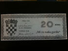 Extra Rarre- Local Note- Croatia 20 Kuna 1990S,- Croatian Army !!!
