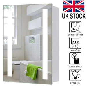 LED Bathroom Mirror Lights Touch Switch Sensor Demister Pad Mirrors Illuminated - Picture 1 of 12