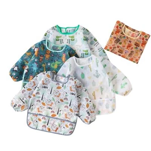 5 Pcs Long Sleeved Baby Toddler Bibs Waterproof Sleeved Bib 3-24 Months - Picture 1 of 6