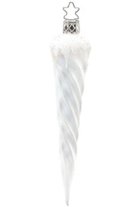 Inge-Glas Frosted Icicle 10201S023 German Glass Christmas Ornament with Gift Box - Picture 1 of 2