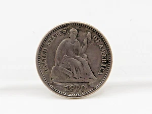UNITED STATES 1870 SEATED LIBERTY HALF DIME HIGH GRADE AU CONDITION VERY NICE !* - Picture 1 of 4