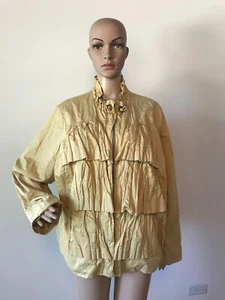 Abrigo Chaqueta Apt 9 Mujer Amarillo Mostaza Amarillo Metálico Mezcla de Algodón con Cremalleras 2X - Imagen 1 de 12