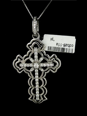 Catenina Croce ciondolo con Argento 925 Collana Uomo di Donna Pendente in Pietre - Immagine 1 di 4