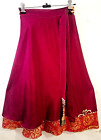 Traditional-Darn Good Style-Boho Wrap-Around Handmade Maxi Silk Skirt L 28''