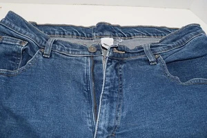 MATERIALE JEANS PESANTE VINTAGE - SENZA MARCHIO TAGLIA 16 - Foto 1 di 4