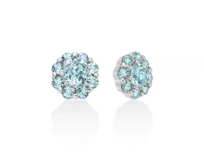 MILUNA ORECCHINI  GEMMA DEL CIELO A FIORE REFERENZA ERD2927  GARANZIA UFFICIALE - Immagine 1 di 2