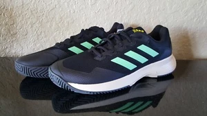 Adidas Men's Game Court 2.0 Tennis  Pickleball Black Shoes HR0755 - Picture 1 of 12