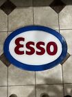 Panneau vintage années 1960 station-service à gaz Esso plastique/poly non éclairé 28""x20""