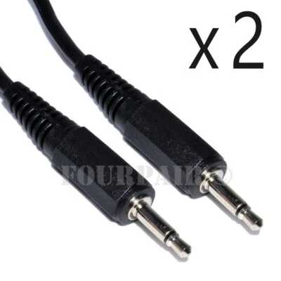 2 Pack Lot 25ft 3.5mm Male to Male Mono Audio Cable Cord 1/8" TS Plug Microphone - Image 1 of 2