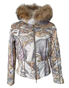 MDC by Doris Pfister gefütterte Damen-Skijacke Kacoonfell kurz US-Größe 10 EU 40 - Bild 1 von 20
