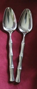 Towle Supreme Cutlery BAMBOO Set of 2 Soup Spoons 18/8 Stainless Japan Flatware - Picture 1 of 1