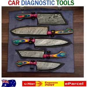 Handmade Damascus Steel Chef 5pcs Knife set Knife Set For Cutting & Chopping - Picture 1 of 5