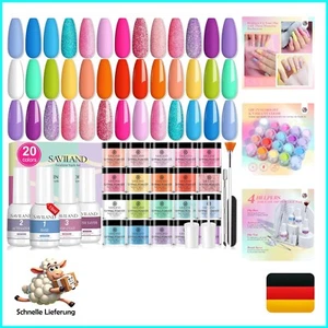 Juego de uñas en polvo de inmersión de 29 piezas Kit de inicio: polvo de inmersión duradero de 20 colores... - Imagen 1 de 8