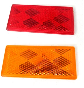 Sate-Lite Rectangular Plastic Reflector Red or Orange/Amber 3" x 1.5" Light - Picture 1 of 5