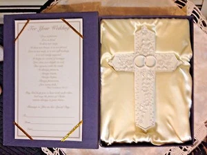 NUOVA "CROCE NUZIALE" 7,5" confezione regalo foderata in raso, certificato per personalizzazione-A+ - Foto 1 di 3